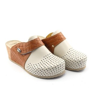 V-029 bež/braon kocka klompa 35