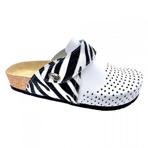 V-009 bela zebra klompa 36