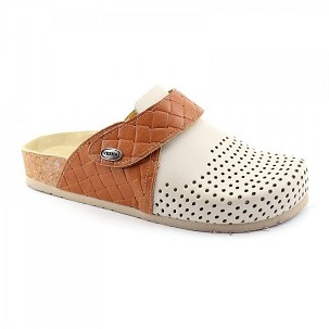 V-009 bež/braon kocka klompa 39