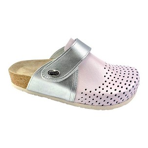 V-009 roze/srebrna klompa 41